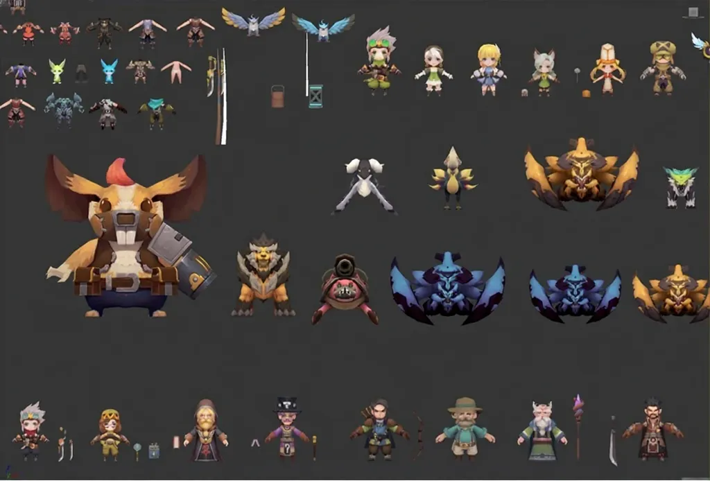 3D模型游戏美术二次元日韩卡通Q版手绘贴图怪物角色人物max源文件