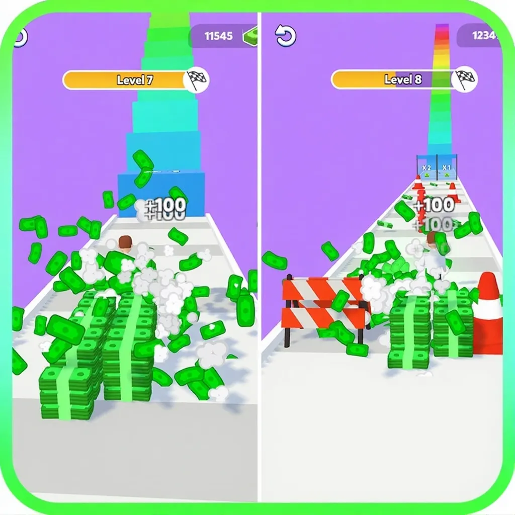 Unity Money Stack Run 3D 金币跑酷躲避障碍物游戏模板