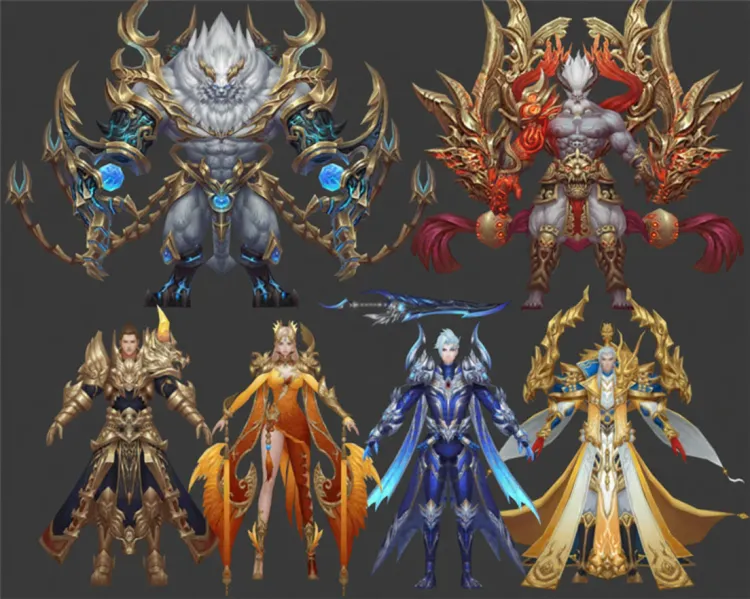 游戏美术素材 仙侠角色人物BOSS怪物武器翅膀3D模型 3dmax源文件