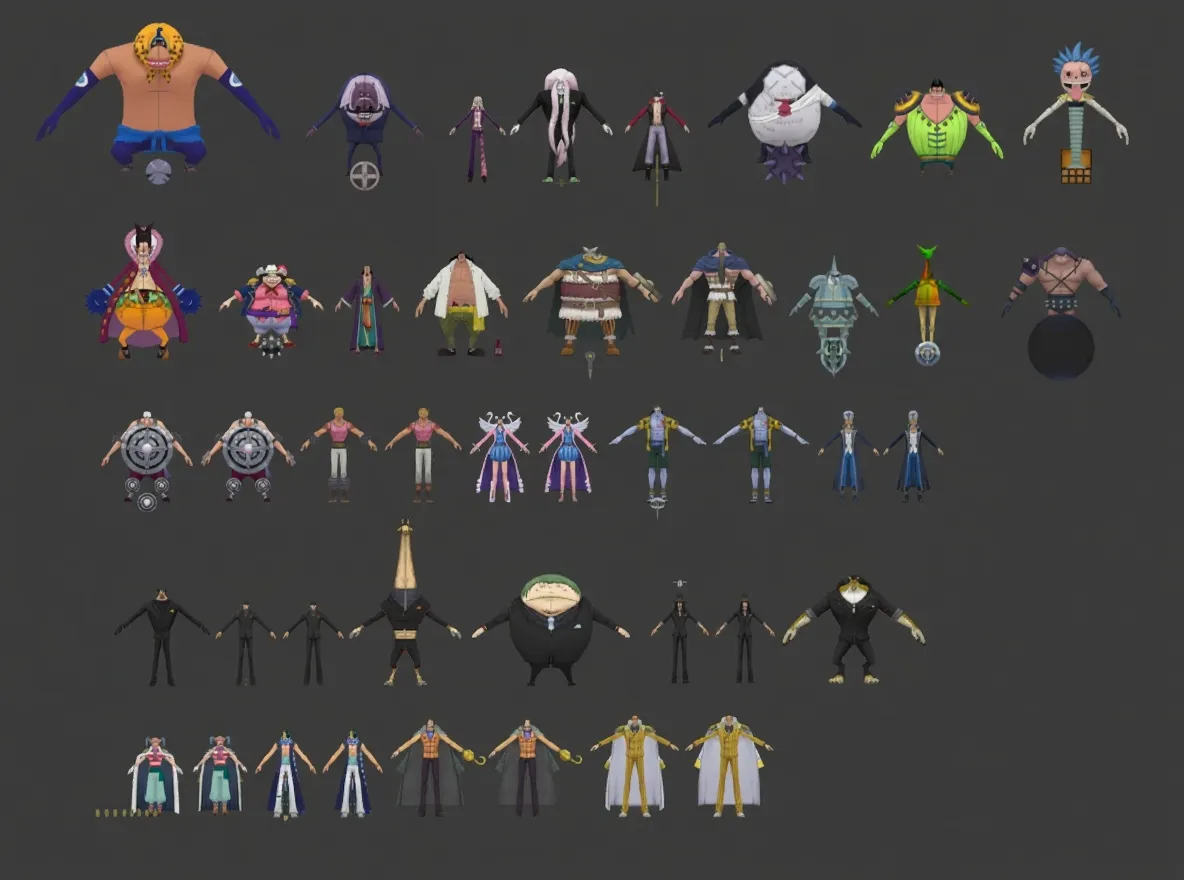 3dmax文件 日式动漫二次元风游戏 海贼王人物角色3D模型