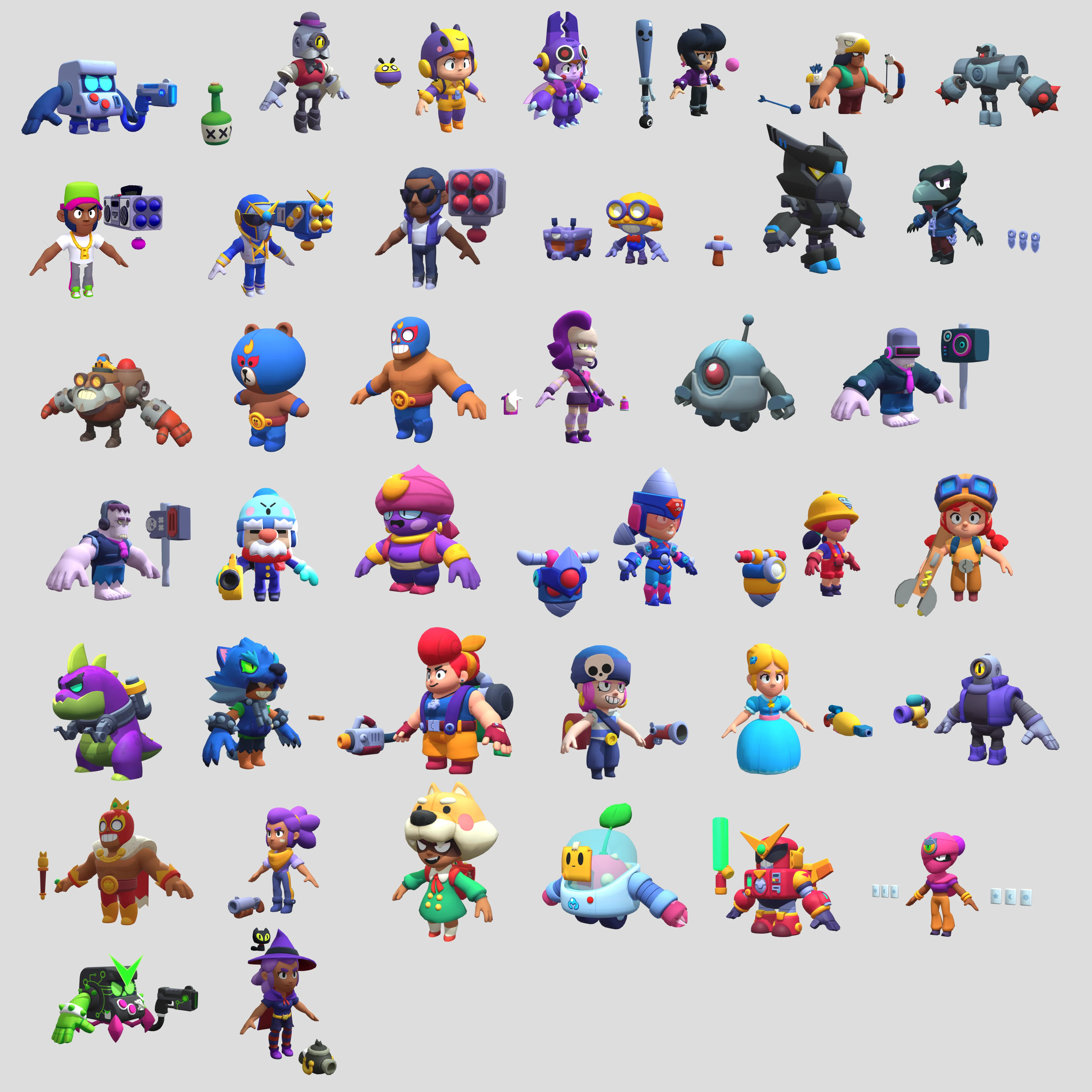 fbx荒野乱斗全角色模型-带贴图